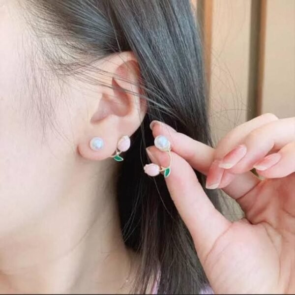 Lotus Pearl Earrings - Image 6