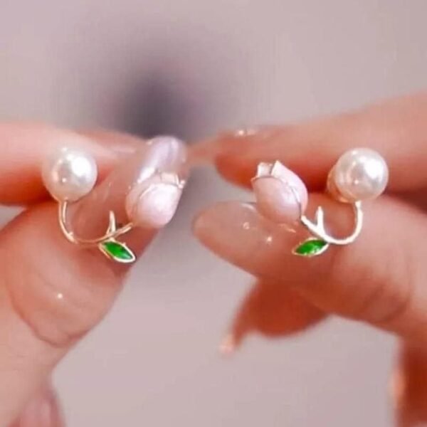 Lotus Pearl Earrings - Image 4