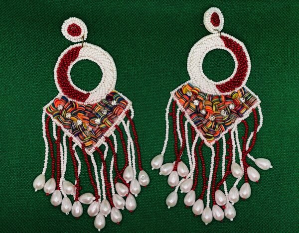 Red and White Fimo Danglers - Image 2