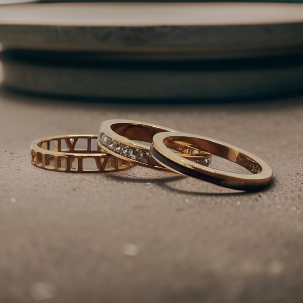 Stackable set of 3 Anti tarnish rings