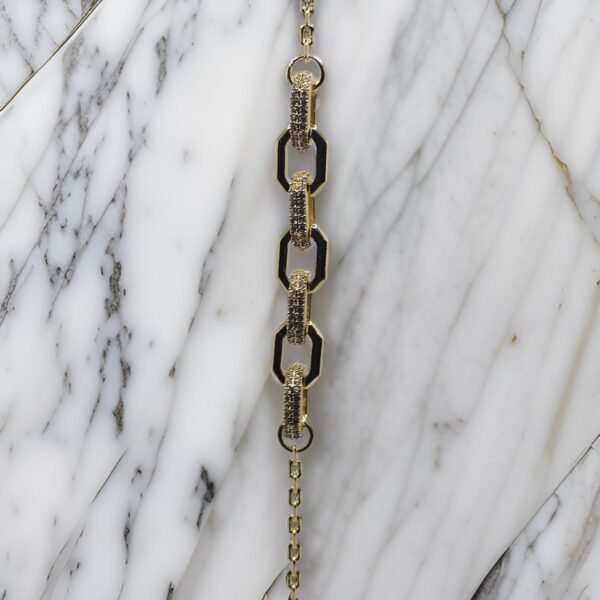 Hip hop CZ Studded chain bracelet - Image 3