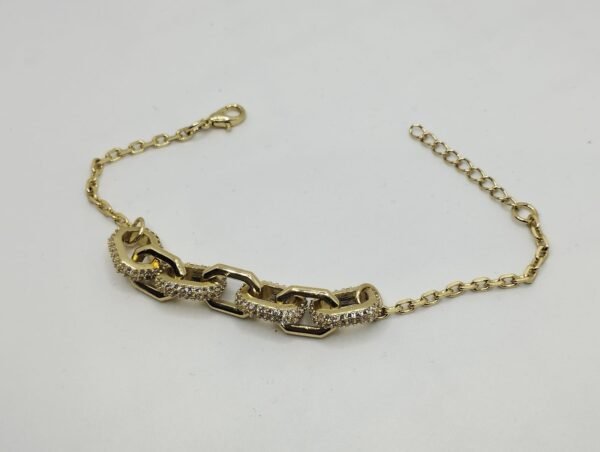 Hip hop CZ Studded chain bracelet - Image 2