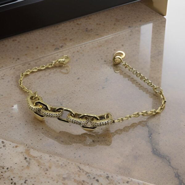 Hip hop CZ Studded chain bracelet