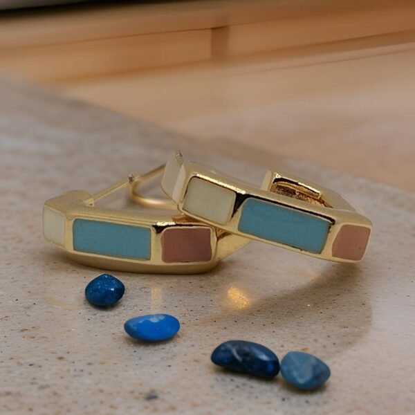 Octagon Enamel Hoops - Image 2