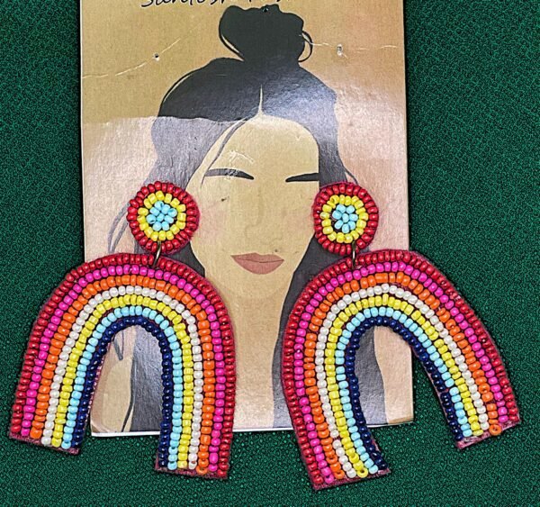 Rainbow Beaded Earrings