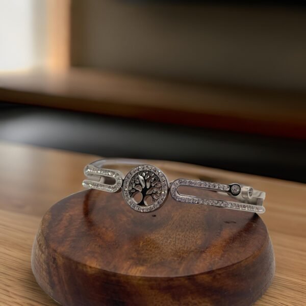 CZ studded Tree of life bracelet - Image 2