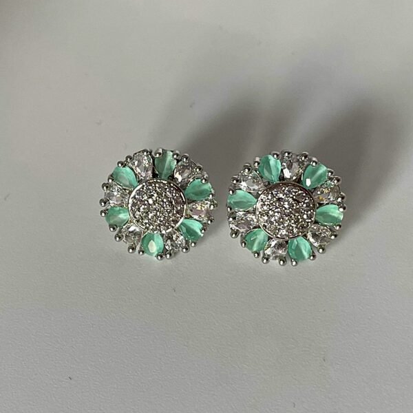 Green Flower AD Earrings