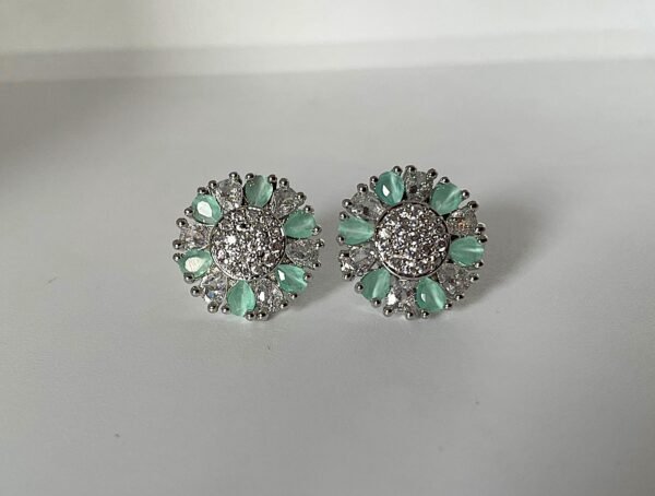 Green Flower AD Earrings - Image 3