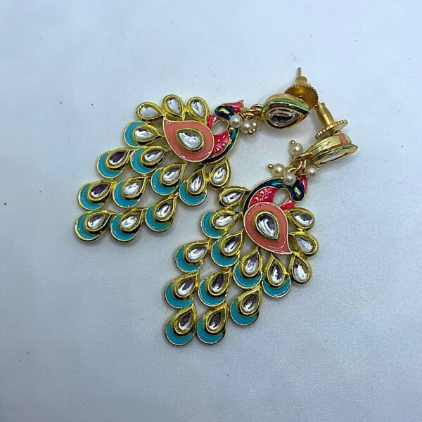 Peacock Meenakari Earrings - Image 2