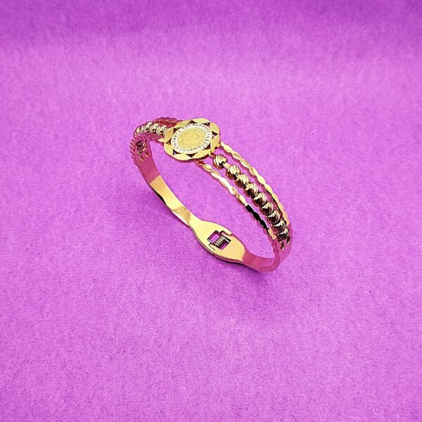 Metallic beaded anti tarnish cuff bracelet - Image 2