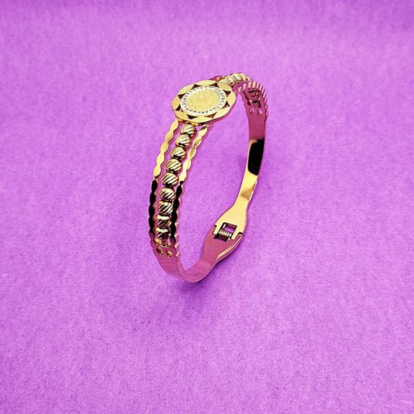 Metallic beaded anti tarnish cuff bracelet - Image 4