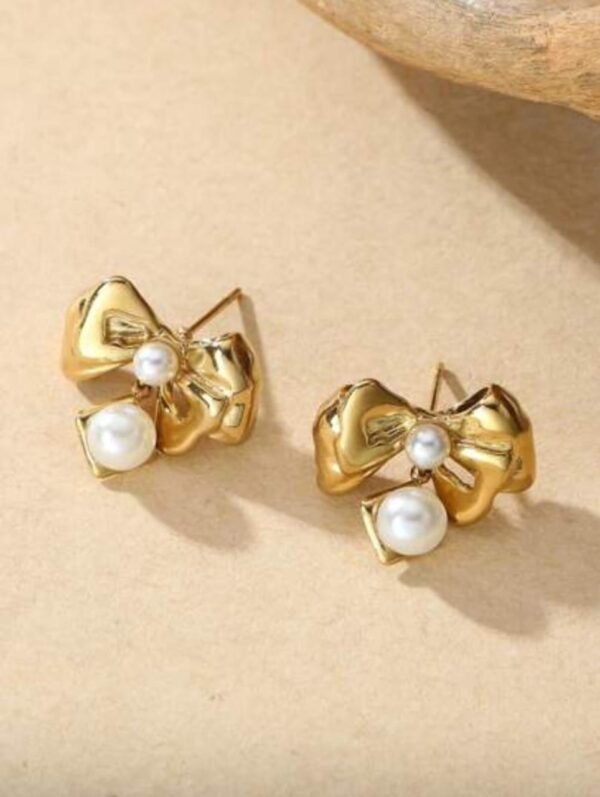 Pearl Bow Earrings