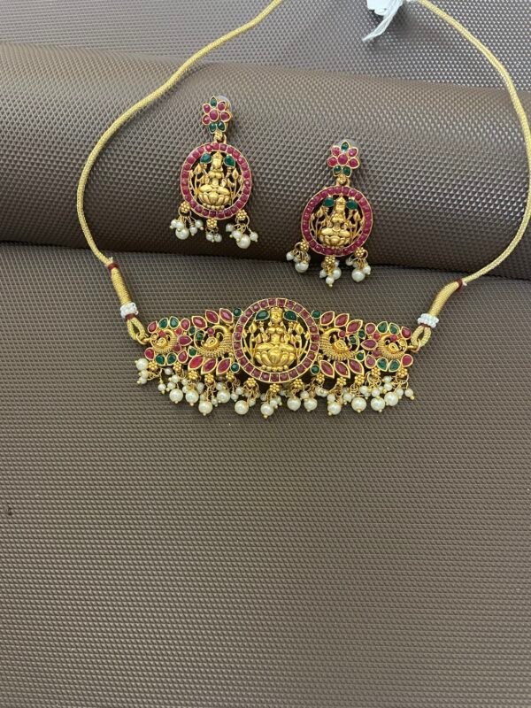 Copper Gold plated  Temple jewellery Antique set - Image 2