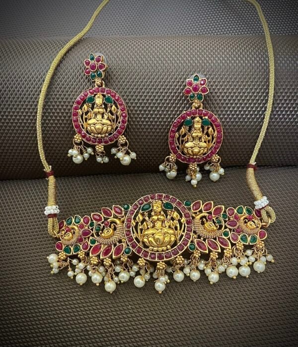Copper Gold plated  Temple jewellery Antique set