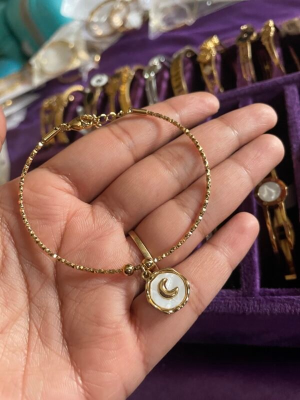 Moon Charm kada bracelet