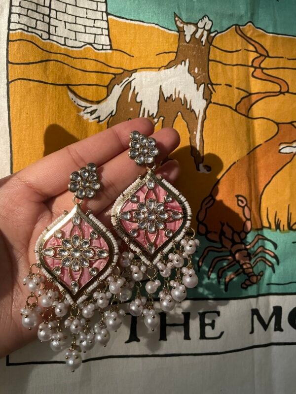 Peachy pink Pearl earrings