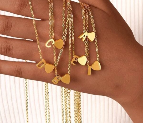 Initial Heart Charm Neck Chain| Anti tarnish
