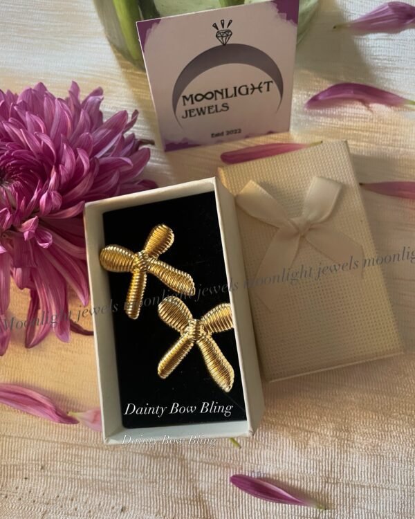 Dainty Bow Bling Earrings - Image 4