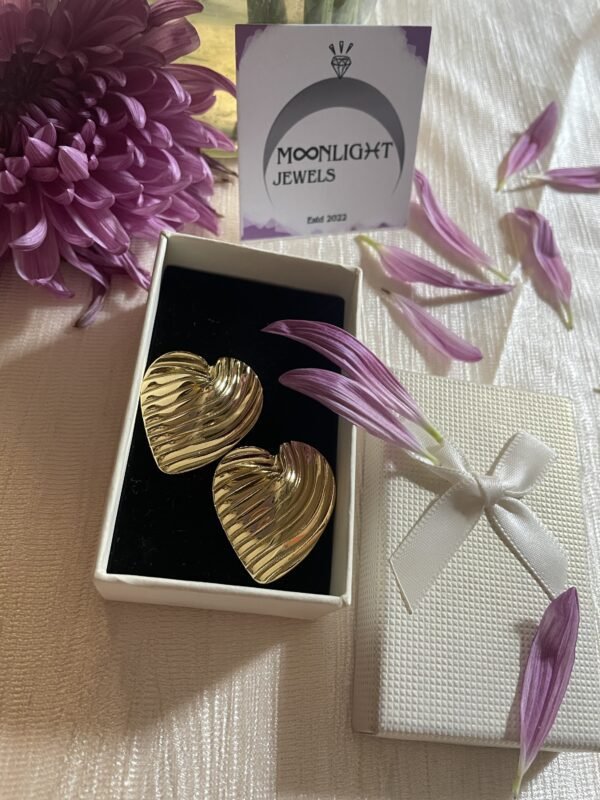 Chunky Bliss Heart Stud Earrings - Image 2