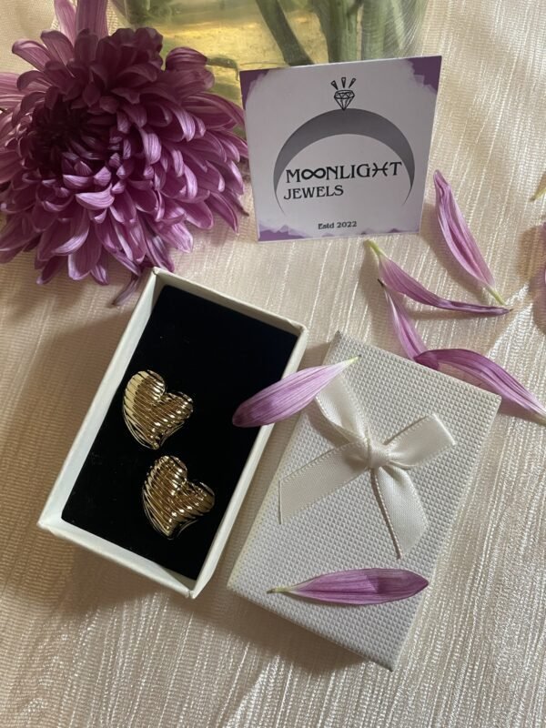 Puffy Love Heart Stud Earrings