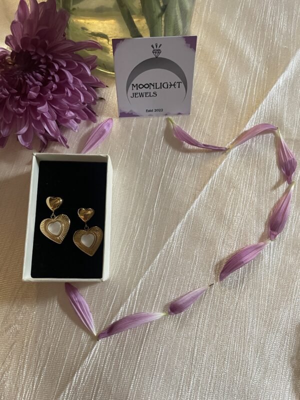 Celestial Bloom Heart Earrings - Image 5