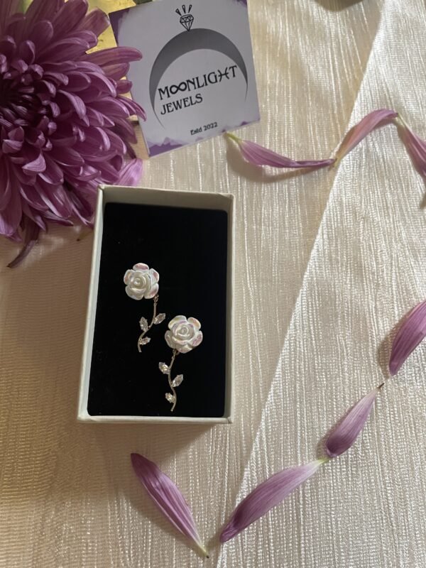 Frosted Rose Earrings - Image 3