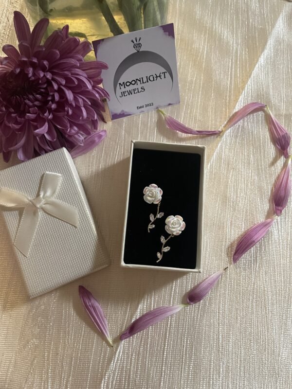 Frosted Rose Earrings - Image 2