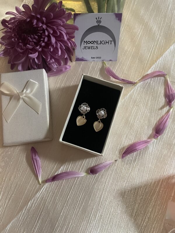 Regal Rose Heart Earrings - Image 5