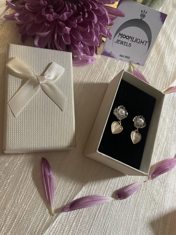Regal Rose Heart Earrings - Image 2