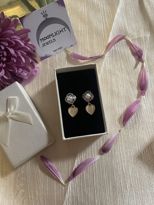 Regal Rose Heart Earrings