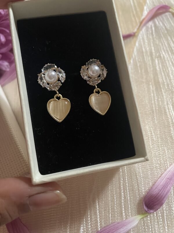 Regal Rose Heart Earrings - Image 4