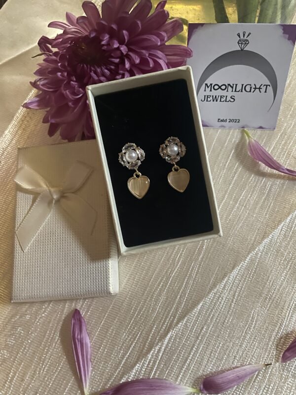 Regal Rose Heart Earrings - Image 3