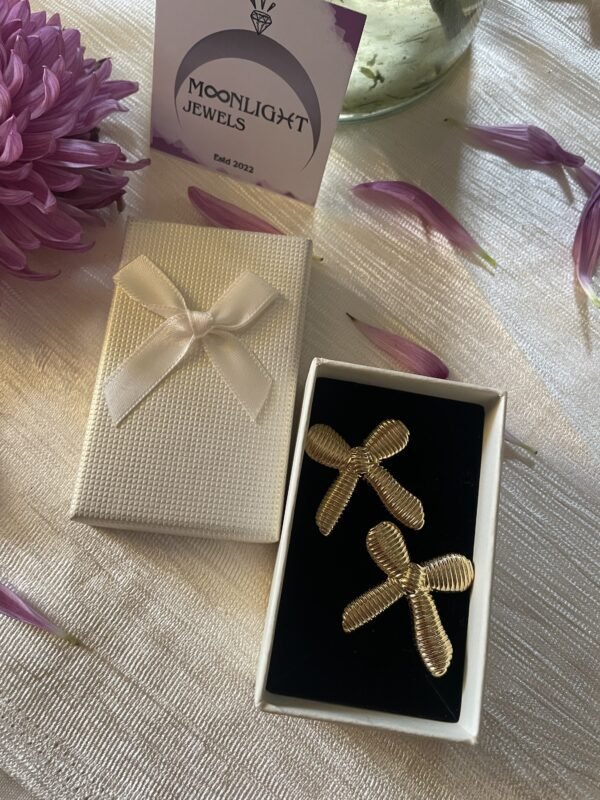 Dainty Bow Bling Earrings - Image 2