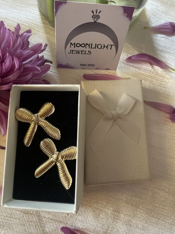 Dainty Bow Bling Earrings - Image 3